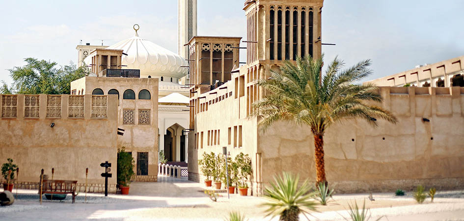 The wind-tower courtyards of Al Fahidi Historical Neighbourhood, Old Dubai